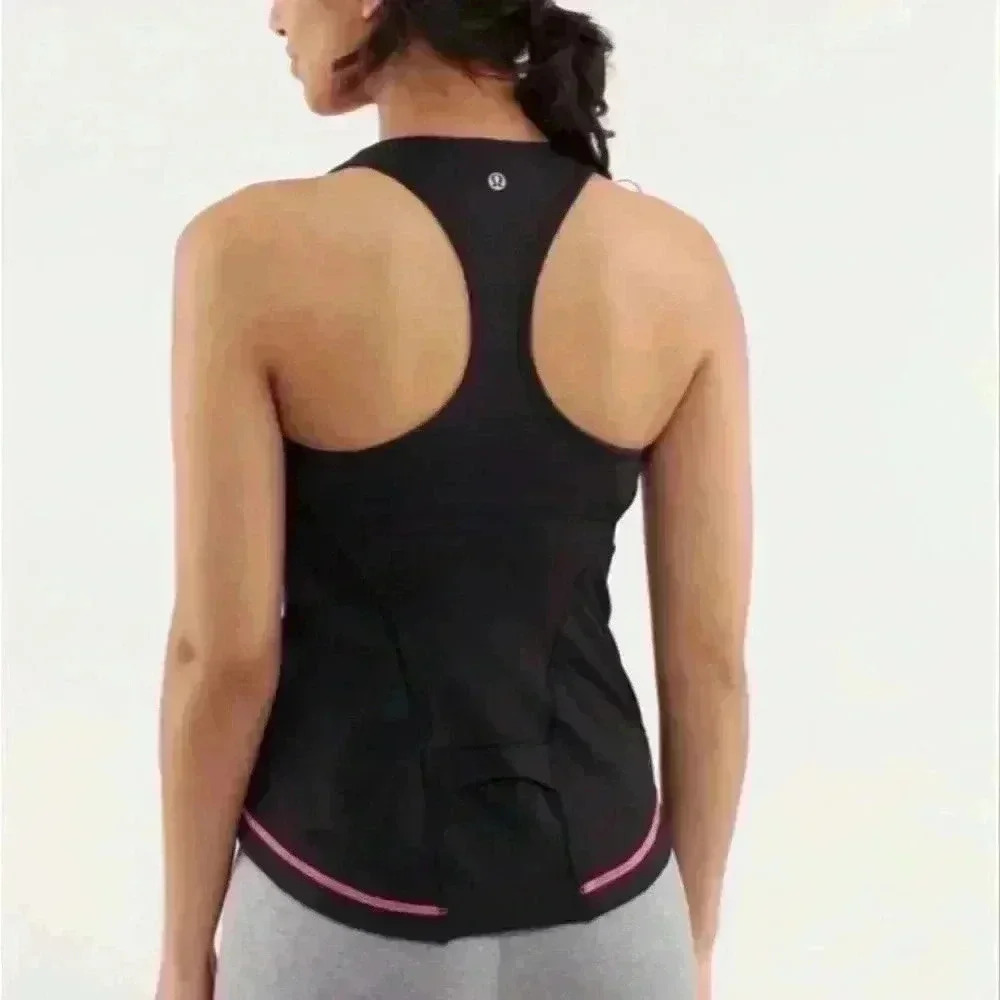 Lululemon Cardio Kick Tank Pinkelicious / Parfait Pink / Black size 8 - Picture 2 of 5